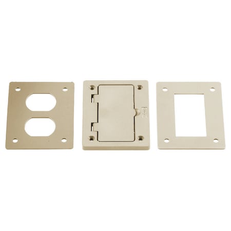 Hubbell Wiring Device-Kellems Electrical Box Cover, 1 Gang Gang, Non-Metallic, Duplex Receptacle Cover Type PFBR826IA